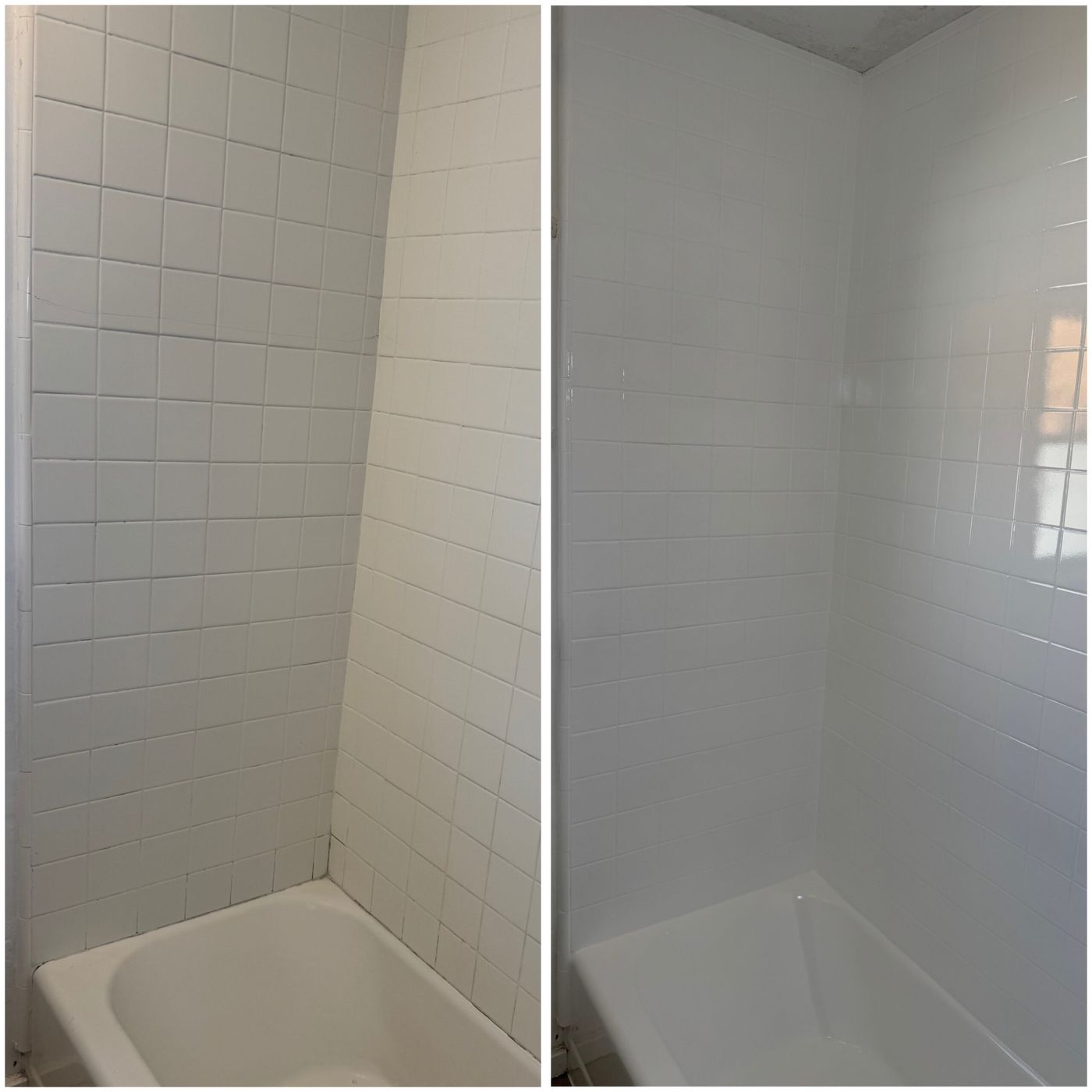Before and after bathtub reglazing — Adamov Reglazing job 06