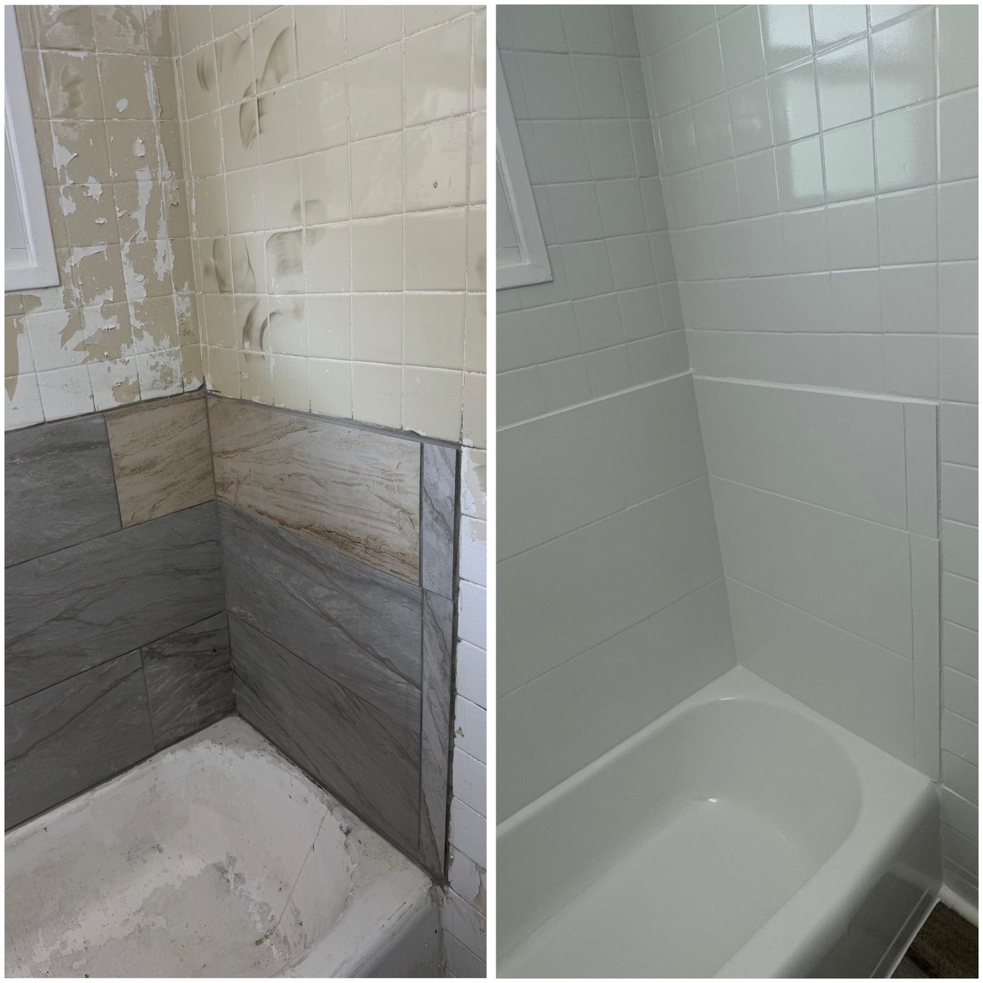 Before and after bathtub reglazing — Adamov Reglazing job 08