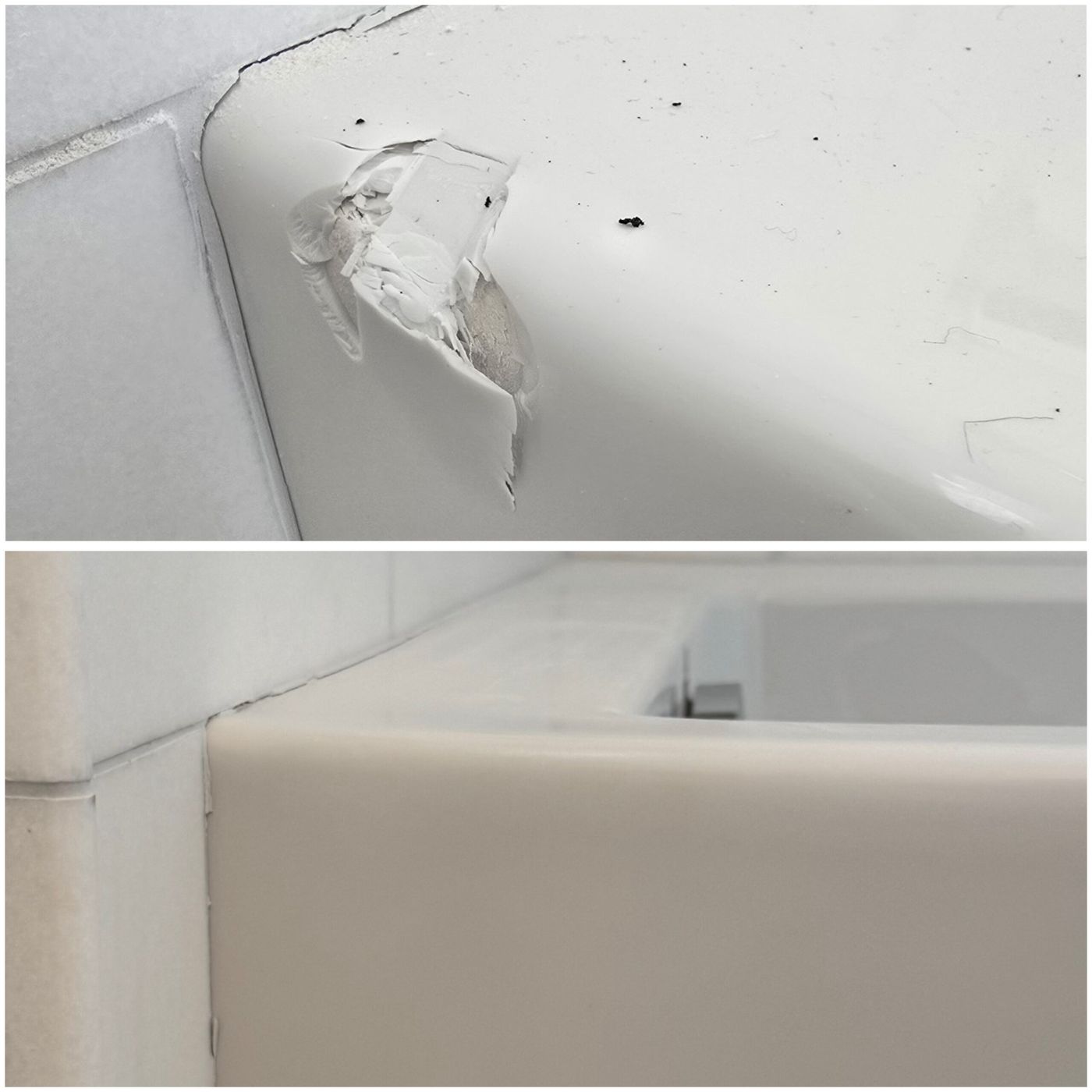 Before and after bathtub reglazing — Adamov Reglazing job 10
