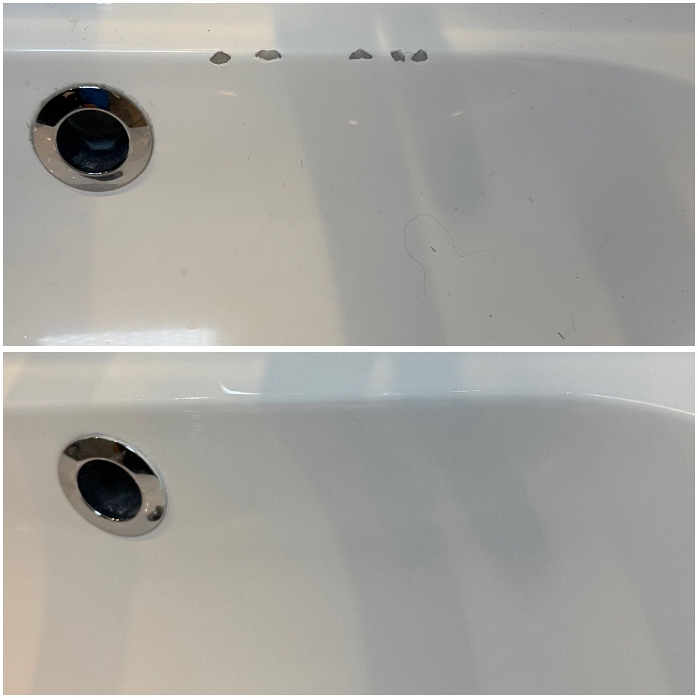 Before and after bathtub reglazing — Adamov Reglazing job 11