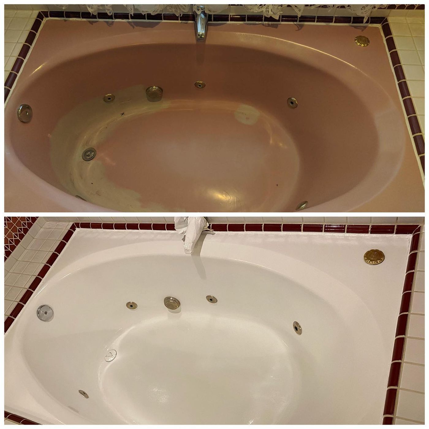 Before and after bathtub reglazing — Adamov Reglazing job 14
