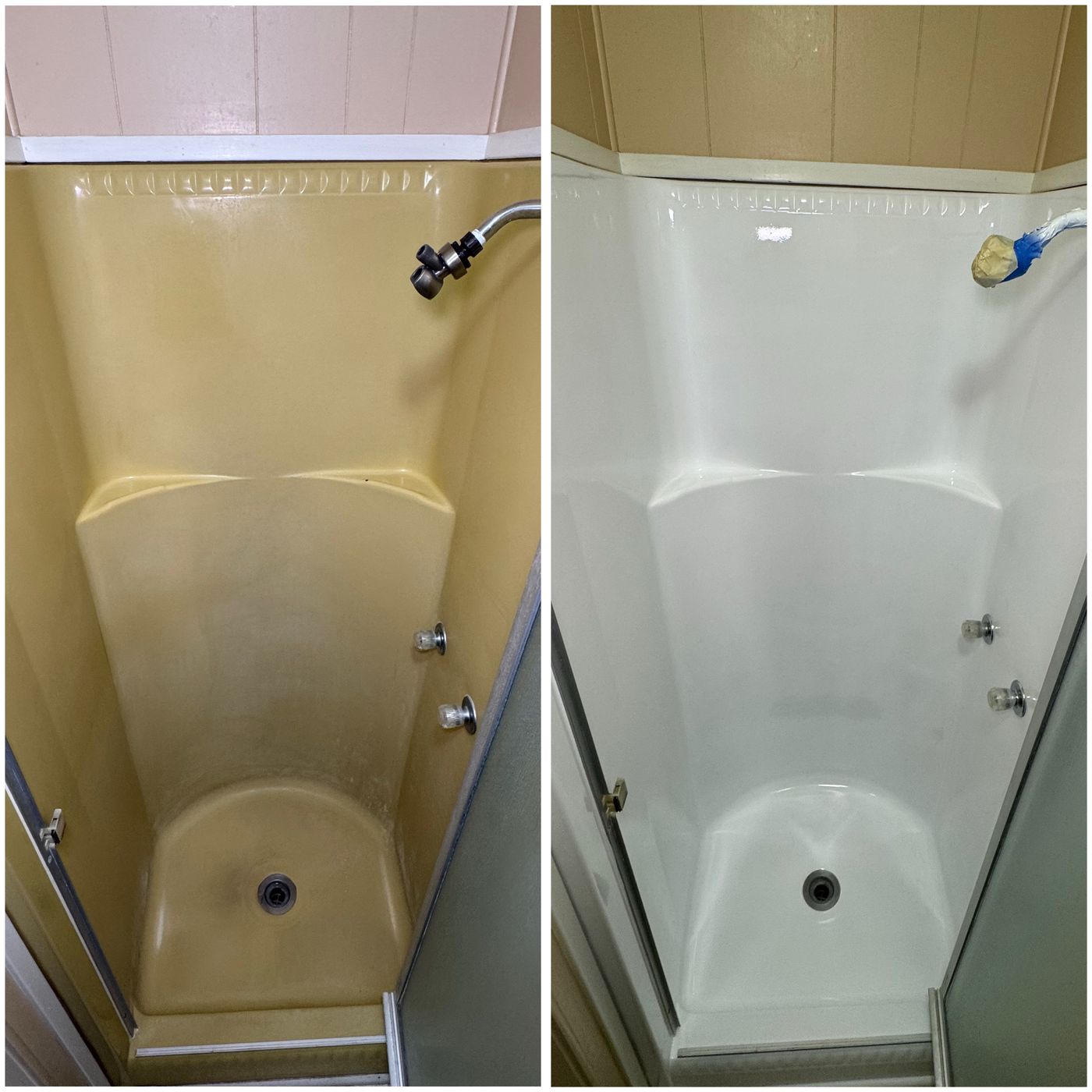 Before and after bathtub reglazing — Adamov Reglazing job 15