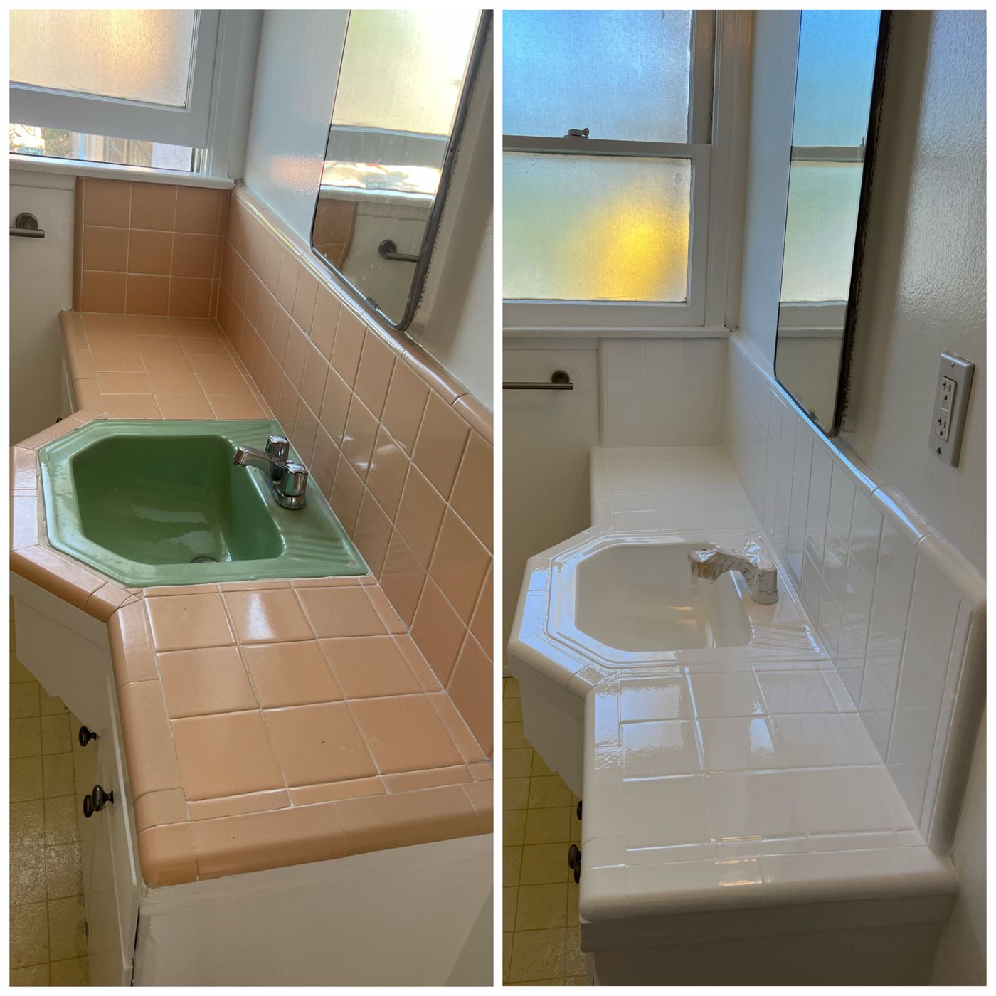Before and after bathtub reglazing — Adamov Reglazing job 16